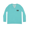 410 Seafood Long Sleeve V-Neck - Teal