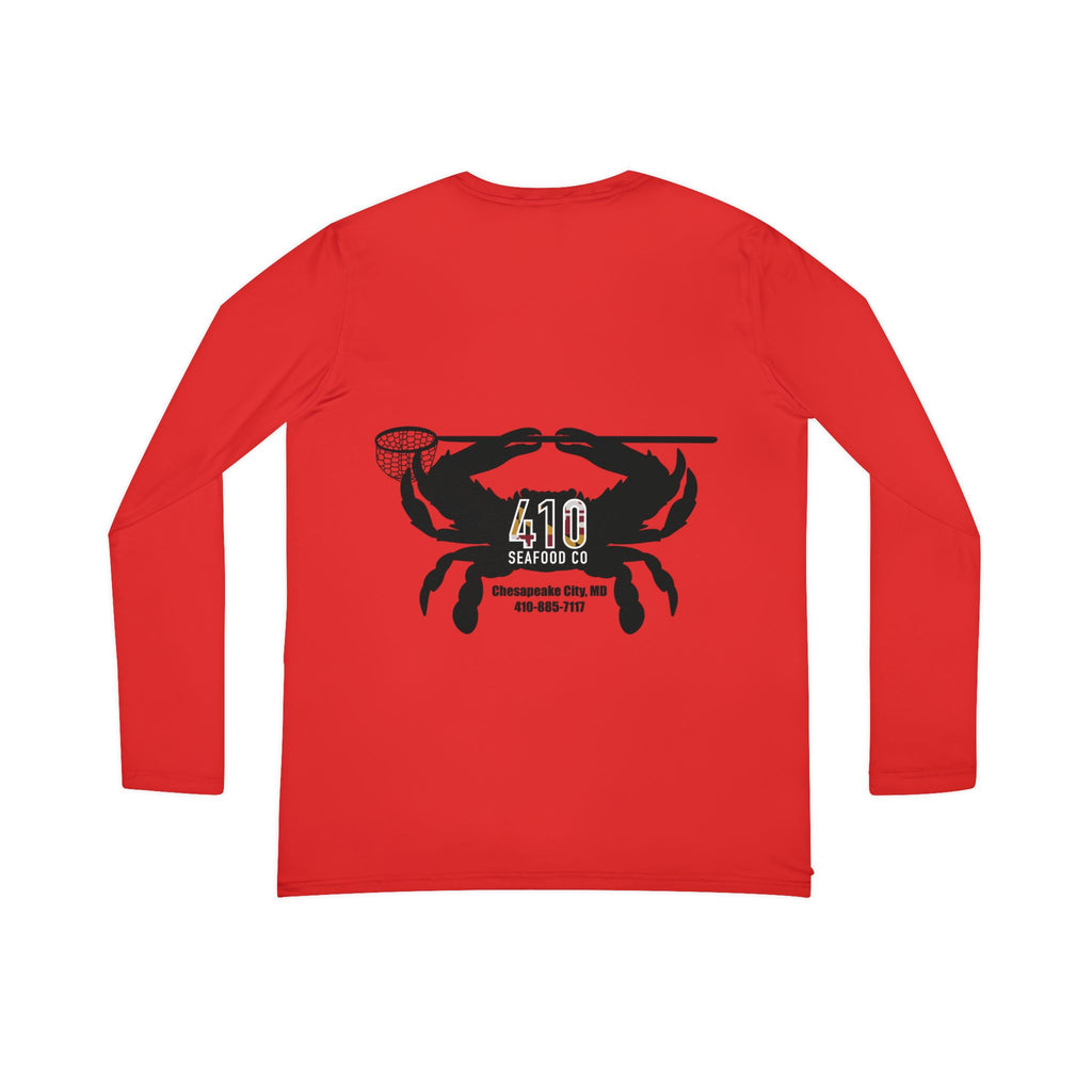 410 Seafood Long Sleeve V-Neck - Red