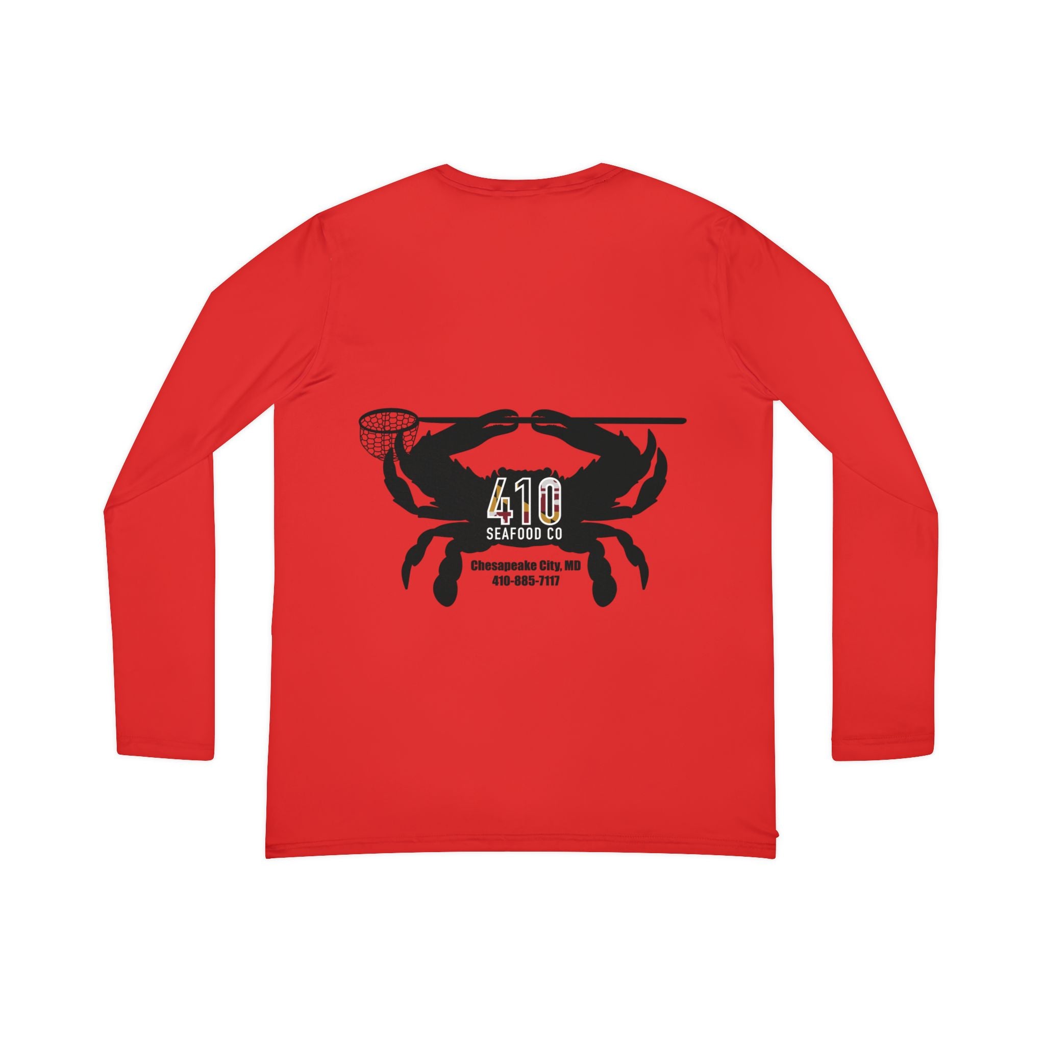 410 Seafood Long Sleeve V-Neck - Red