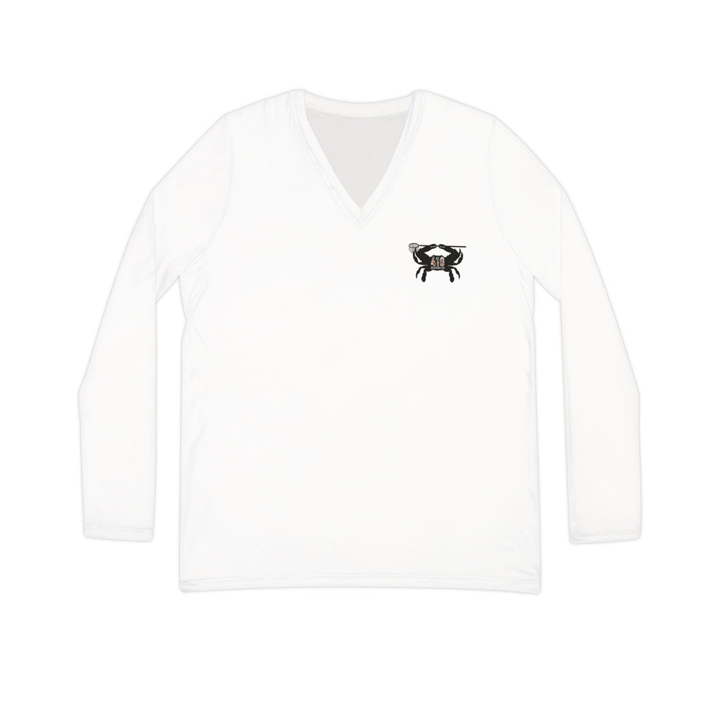 410 Seafood Long Sleeve V-Neck - White