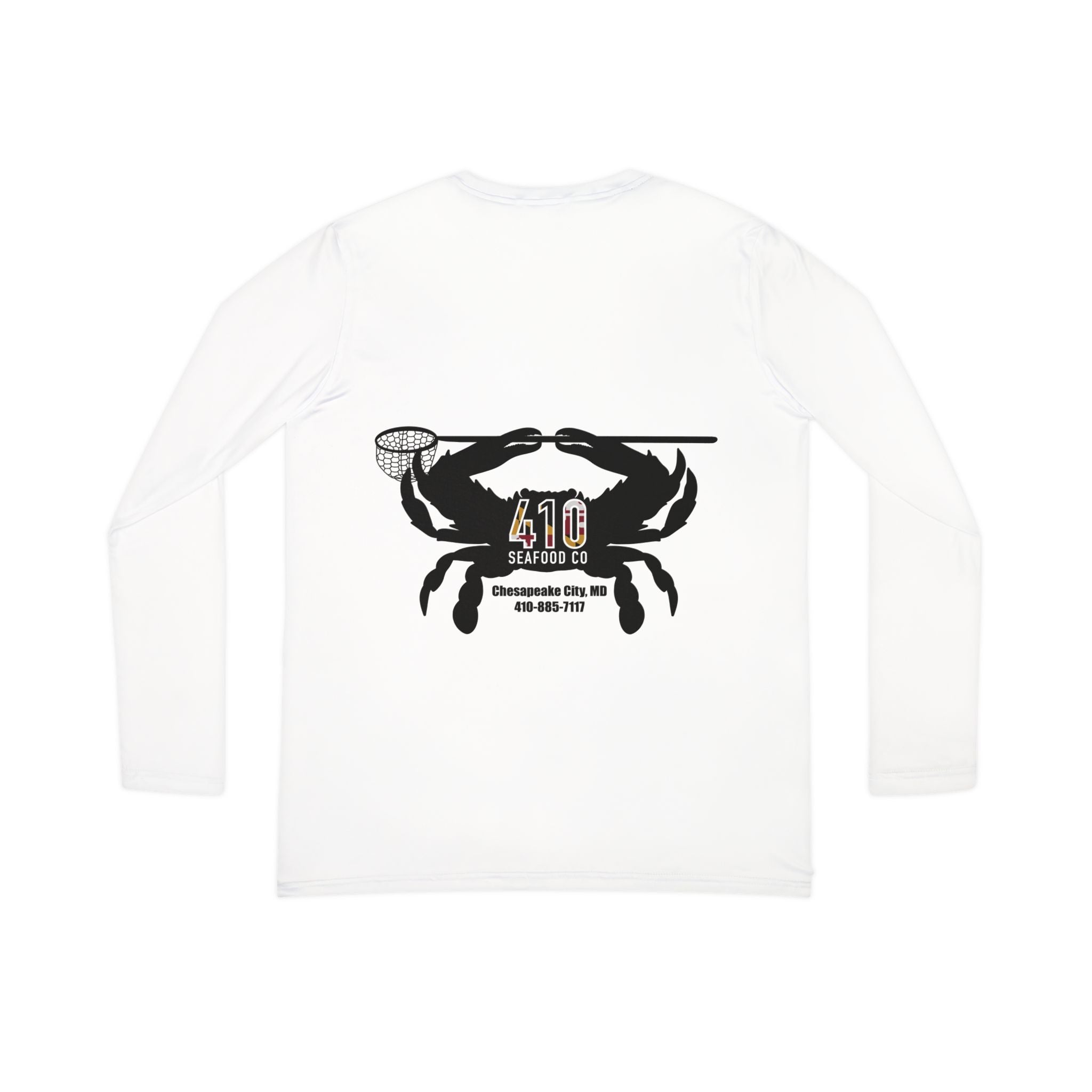 410 Seafood Long Sleeve V-Neck - White