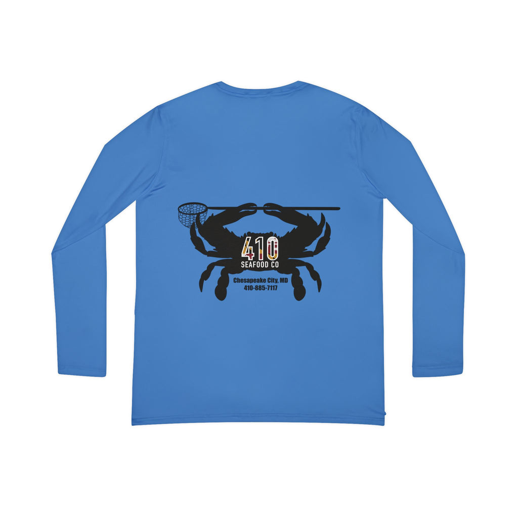 410 Seafood Long Sleeve V-Neck - Blue