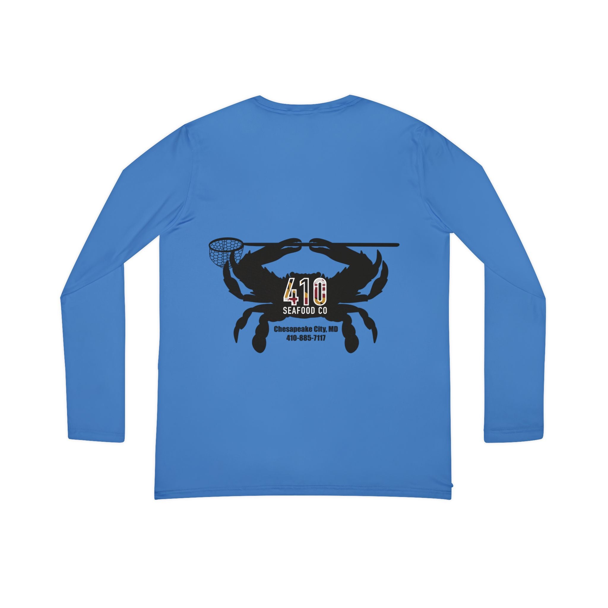 410 Seafood Long Sleeve V-Neck - Blue